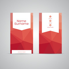 Canvas Print - Modern Business-Card polygon red