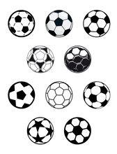 Set Of Soccer Or Football Balls