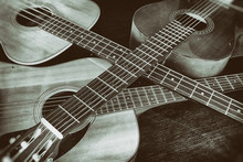 Vintage Acoustic Guitars Crossed