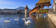 Lucerne, the Chapel Bridge in early morning