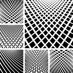 Wall Mural - optical illusion backgrounds set.