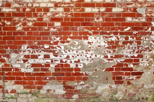 Plakat na papierze fotorealistycznym Czerwony ceglany mur