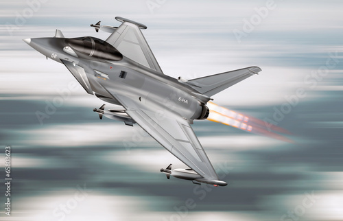 Obraz w ramie Kampfflugzeug mit Nachbrenner