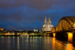 Night View of Cologne Cathedral & Skyline