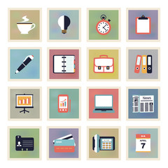 Sticker - Business modern color icons.