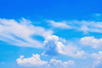 Cloudscape. Blue sky and white cloud.