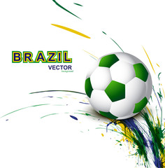Wall Mural - beautiful brazil flag concept grunge wave card soccer background
