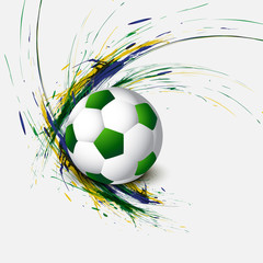 Wall Mural - beautiful brazil flag concept grunge wave card colorful soccer b