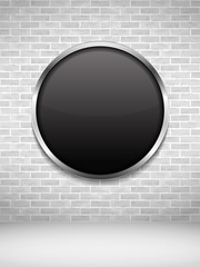 Poster - Black Round Frame on Brick Wall