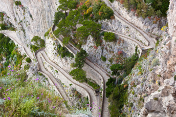 Wall Mural - Capri, Via Krupp, Italy.