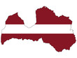 Vector map with the flag inside - Latvia.