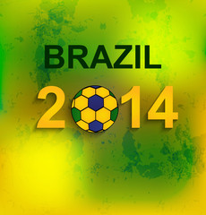 Wall Mural - beautiful brazil flag colors concept texture soccer ball vector