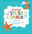 © Silvia - Birthday card invitation summer fun splash pattern vector