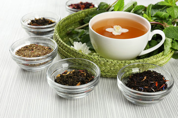 Wall Mural - Assortment of tea on table