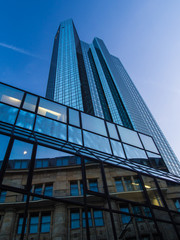 Modern and old architecture in  Frankfurt, Germany