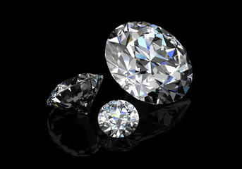 diamond on  black background (high resolution 3D image)