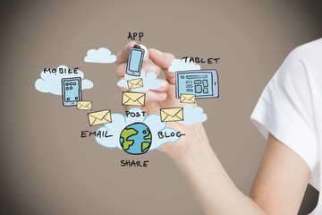 Aufkleber - Composite image of businesswoman writing flowchart
