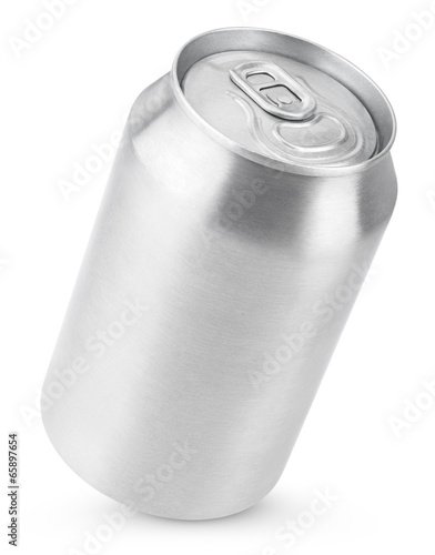 Fotomural 330 ml aluminum soda can isolated on white with clipping path