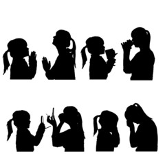 Poster - Vector silhouettes people.