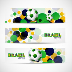 Wall Mural - vector illustration brazil flag colors three bubbles circles soc