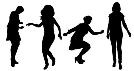 Wall Mural - Vector silhouette of women.