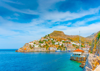 Wall Mural - The nautical club of Hydra island in Greece