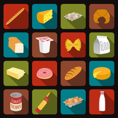 Wall Mural - Food icons set