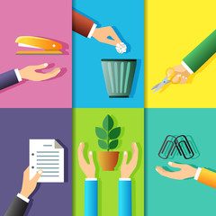 Sticker - Business hands icons