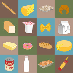 Sticker - Food flat icons