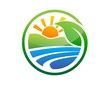 global nature logo plant symbol,sun power,energy solar icon