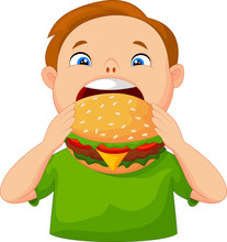 Boy Eating Burger