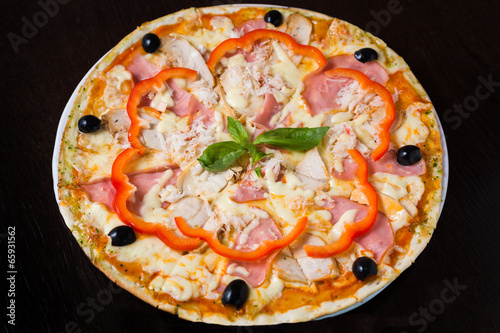 Fotoboard na płycie Apetyczna pizza z szynką