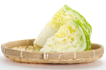 Canvas Print - Close - up green fresh cabbage vegetable