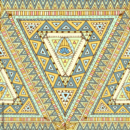 Obraz na płótnie canvas trzyczęściowy "tryptyk" Wzór z elementami geometrycznymi.