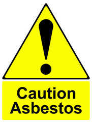 Caution asbestos sign