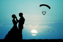 Bride And Groom Silhouette
