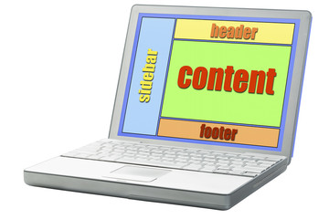 website layout design on laptop