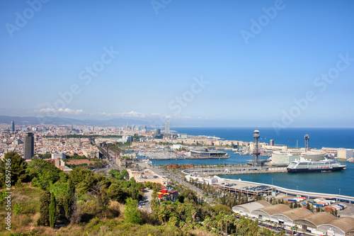 Board z aluminiowym obramowaniem Barcelona pejzaż