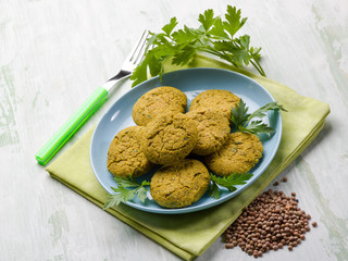 Poster - lentils croquette, vegetarian food