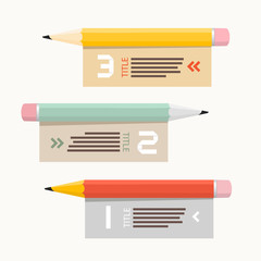 Sticker - Paper Vector Infographics Layout with Pencils