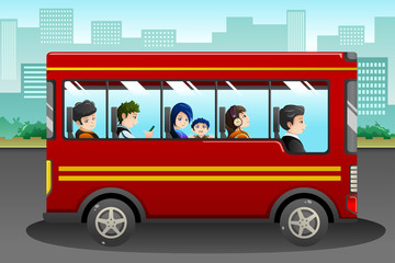 Poster - Different people riding a bus