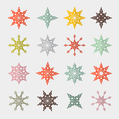 Wall Mural - Colorful Vector Retro Cut Paper Stars Set