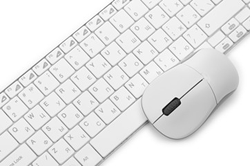 computer mouse on the keyboard