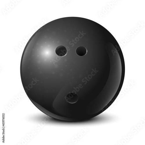 Bowling ball with texture isolated on white background Stock Vector