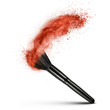 © artjazz - makeup brush with red powder isolated
