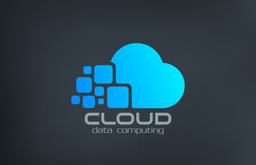Poster - Cloud computing technology vector logo design template