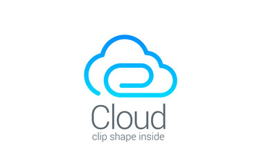 Wall Mural - Cloud computing technology data save vector logo design