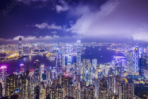 Naklejka samoprzylepna Hongkong, Chiny panoramę miasta