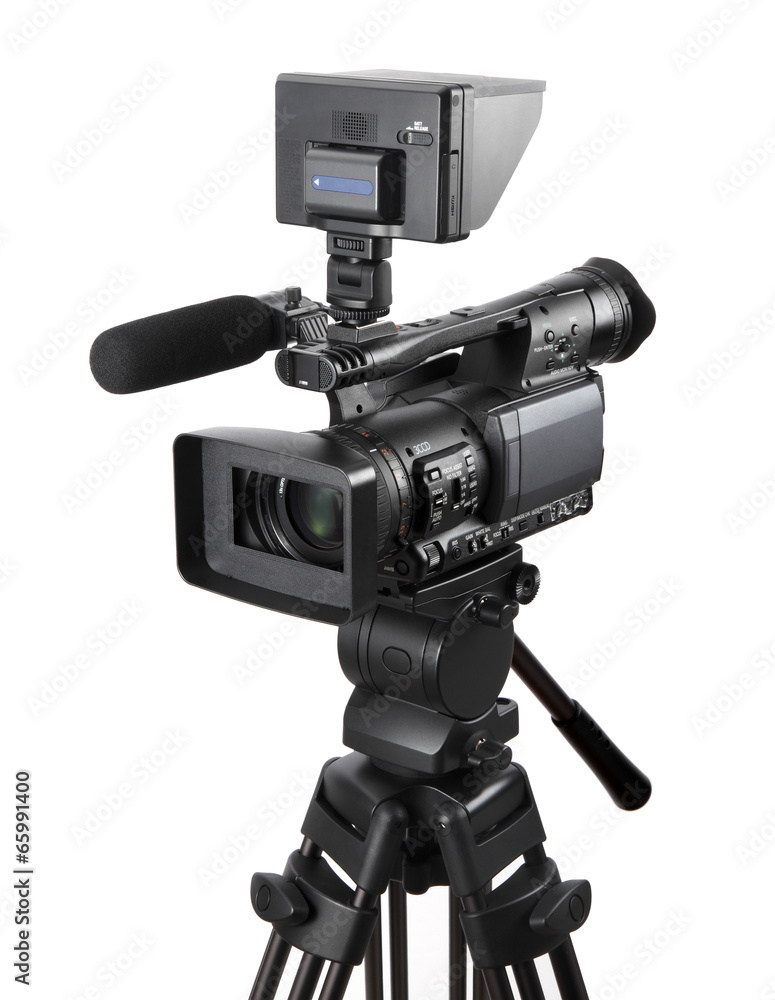 業務用のビデオカメラと三脚とモニター Stock Photo | Adobe Stock