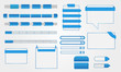 Elementy graficzne strony internetowej - niebieskie, szare